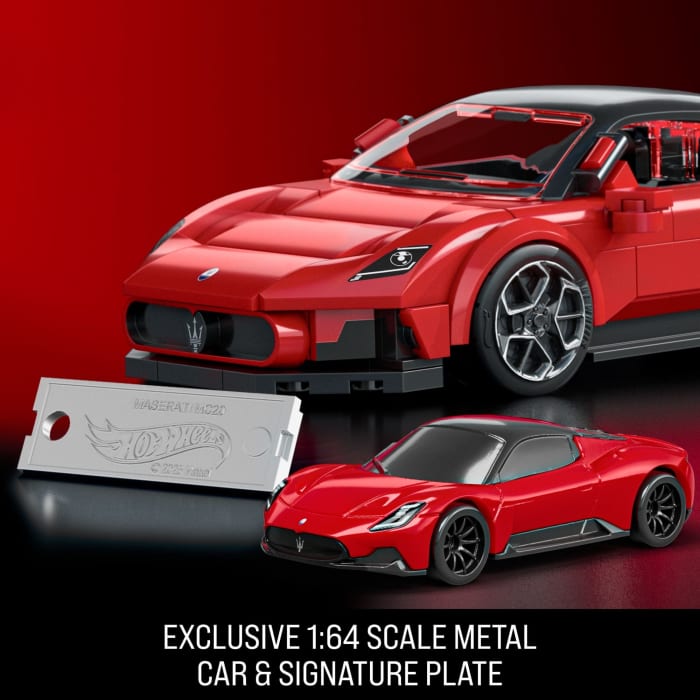 Hot Wheels Mattel Brick Shop Hot Wheels Maserati MC20 Building Toy Kit (250 Pieces) For Collectors