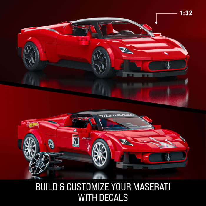 Hot Wheels Mattel Brick Shop Hot Wheels Maserati Mc20 Building Toy Kit (250 Pieces) For Collectors