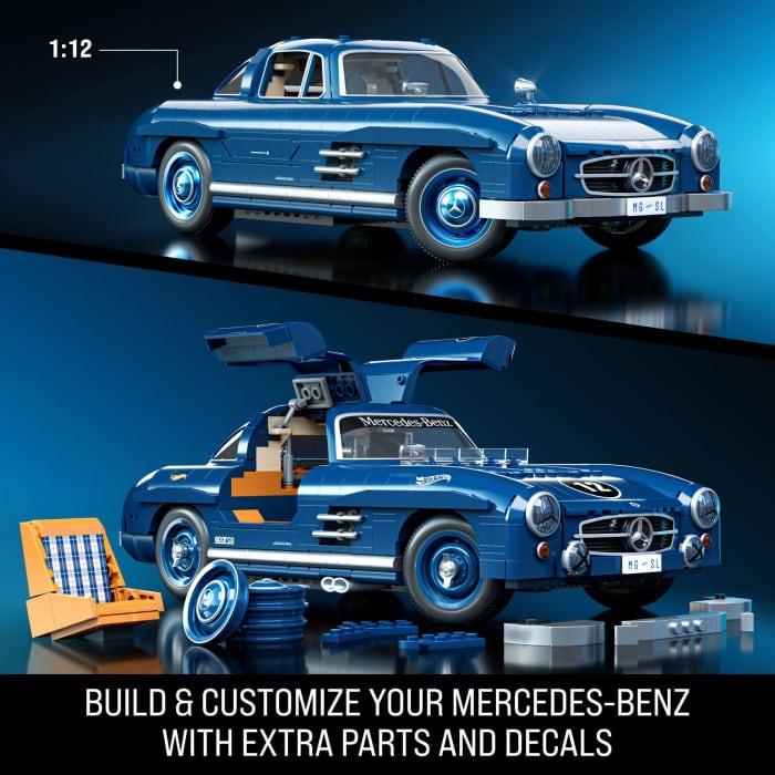 Hot Wheels Mattel Brick Shop Hot Wheels Mercedes-Benz 300 SL Building Toy Kit (1600 Pieces) For Collectors