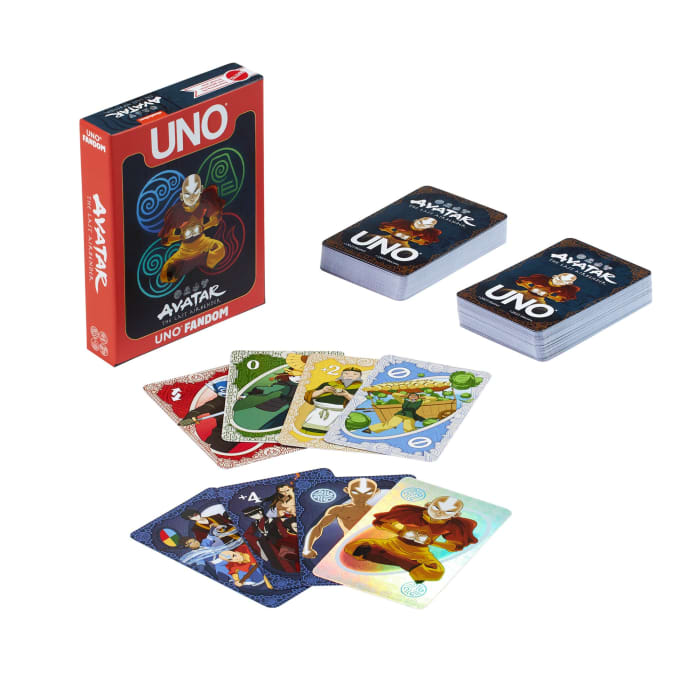 Hot Wheels Mattel Games UNO Fandom Avatar: The Last Airbender Card Game With Collectible Foil Card For Kids Adults & Family Night