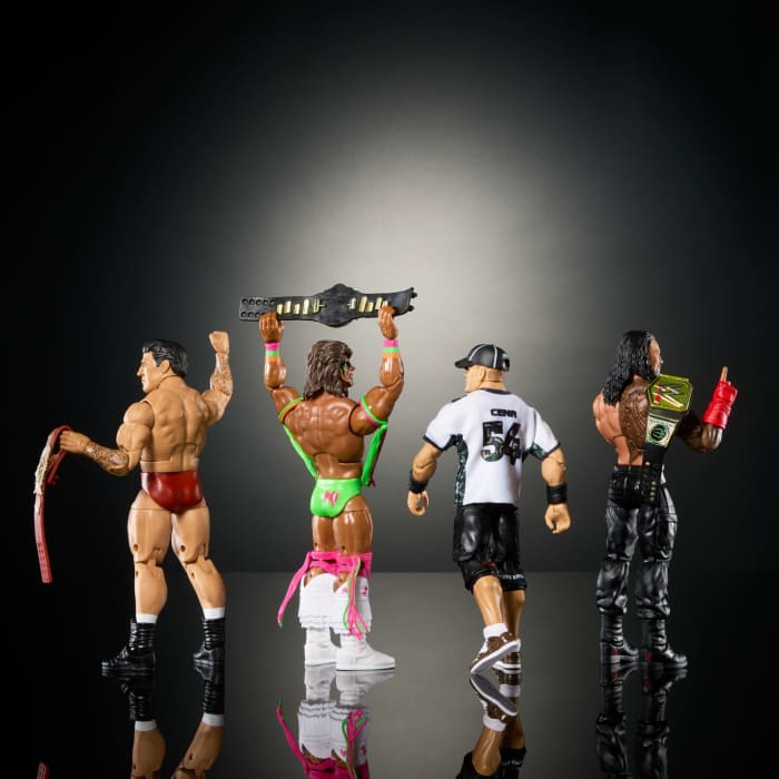 Hot Wheels Mattel WWE Hall Of Champions 4-Pack Action Figures & Accessories 6-inch Collectibles Set