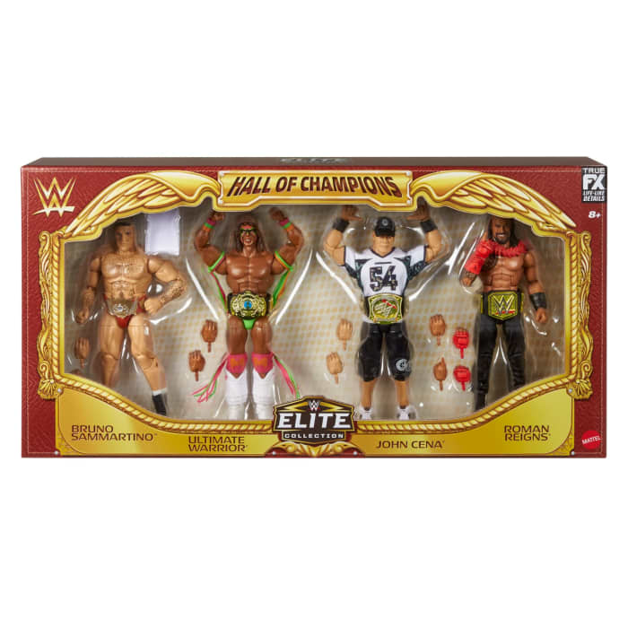 hot wheels Mattel WWE Hall Of Champions 4-Pack Action Figures & Accessories 6-inch Collectibles Set
