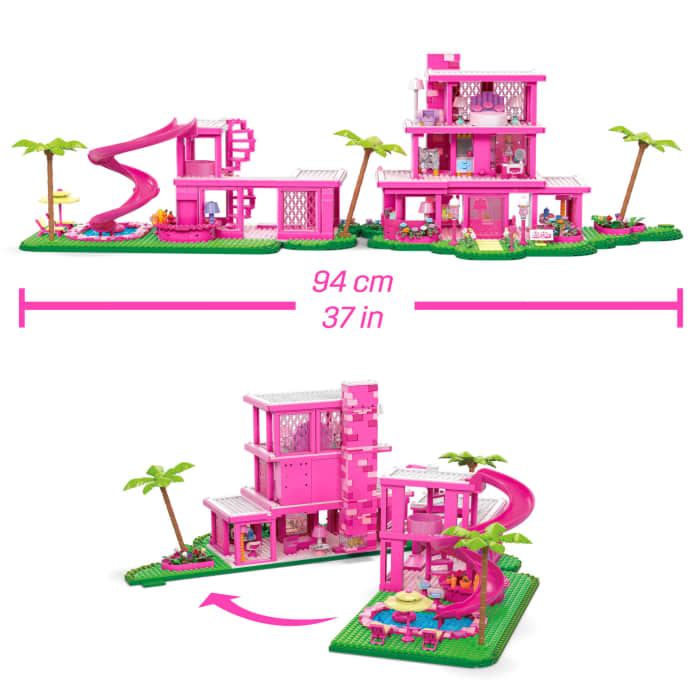 Hot Wheels MEGA Barbie The Movie Replica Dreamhouse Building Kit (1795 Pieces) For Collectors
