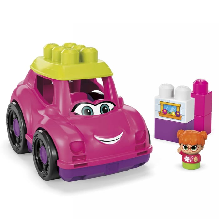 Hot Wheels MEGA BLOKS Catie Convertible Fisher-Price Toy Blocks With 1 Figure (6 Pieces) For Toddler