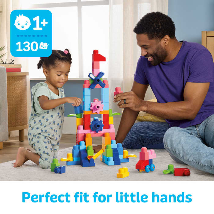 hot wheels MEGA BLOKS First Builders Big Bag Of Blocks Toy Blocks With Storage Bag (130 Pieces) For Toddler
