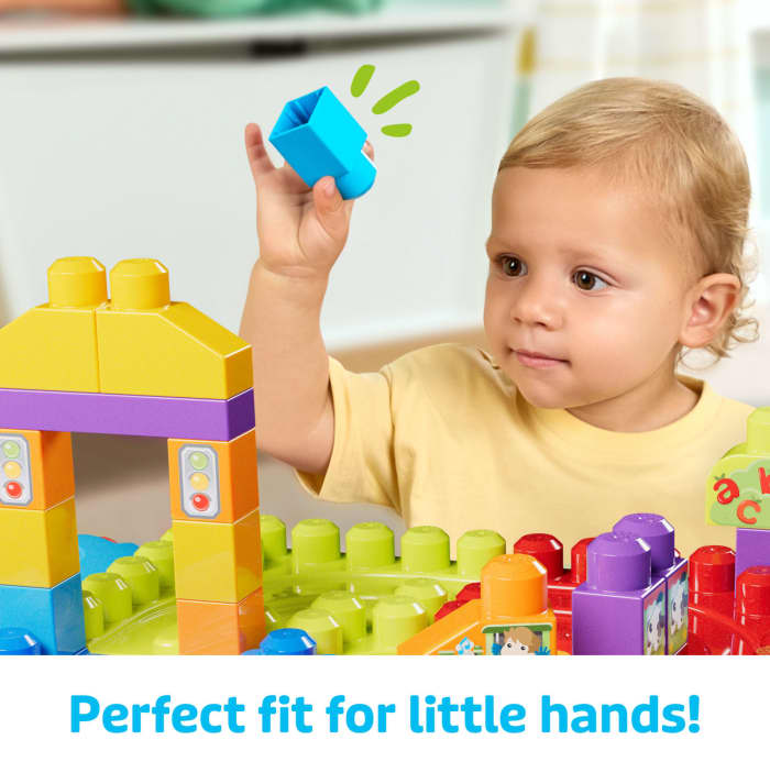 Hot Wheels MEGA Bloks First Builders Build ‘n Learn Table Block Toy With Storage (30 Pieces) For Toddler