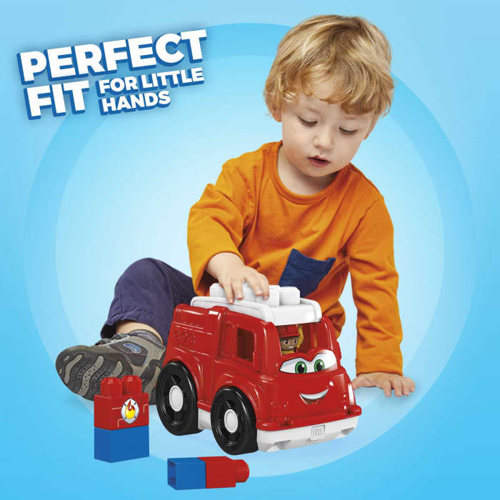 hot wheels MEGA BLOKS Freddy Fire Truck Fisher-Price Toy Blocks With 1 Figure (6 Pieces) For Toddler
