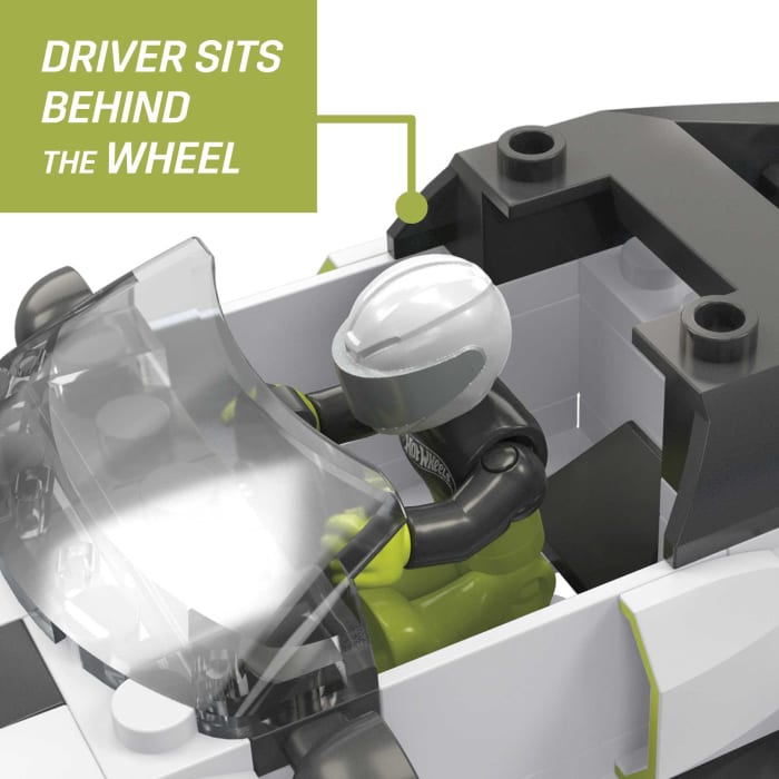 Hot Wheels MEGA Hot Wheels Audi R8 Lms Gt2 Toy Car Building Kit With 1 Figure (73 Pieces)