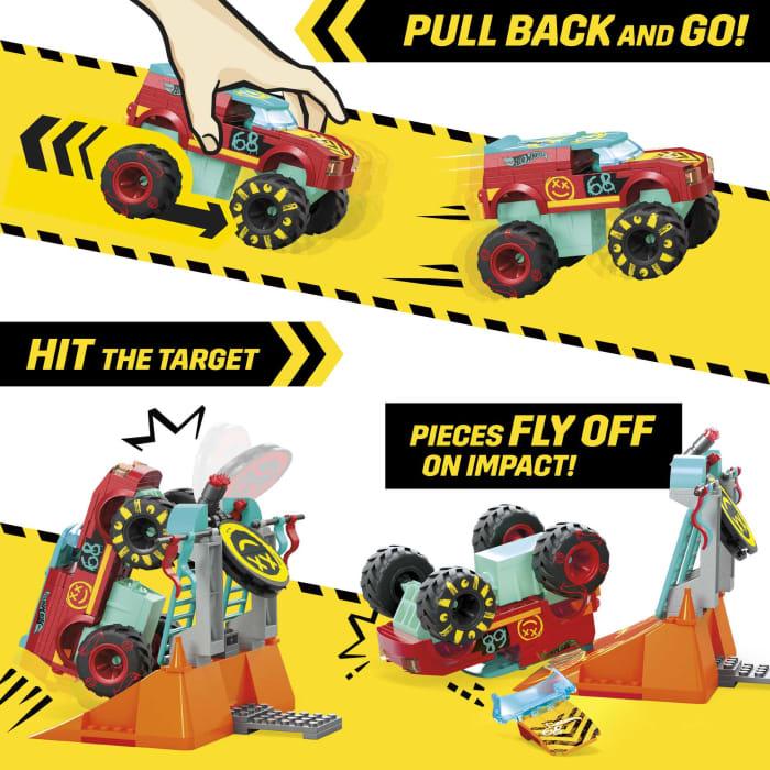 Hot Wheels MEGA Hot Wheels Demo Derby Extreme Trick Course Monster Truck Building Toy (151 Pieces)