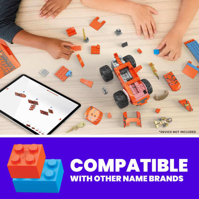 Hot Wheels MEGA Hot Wheels Smash N Crash Tiger Shark Chomp Coursmonster Truck Building Set (226 Pcs)