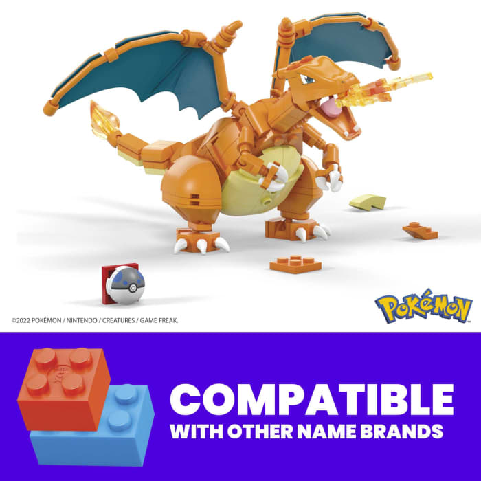 Hot Wheels MEGA Pokémon Charizard Construction Set Building Toys For Kids