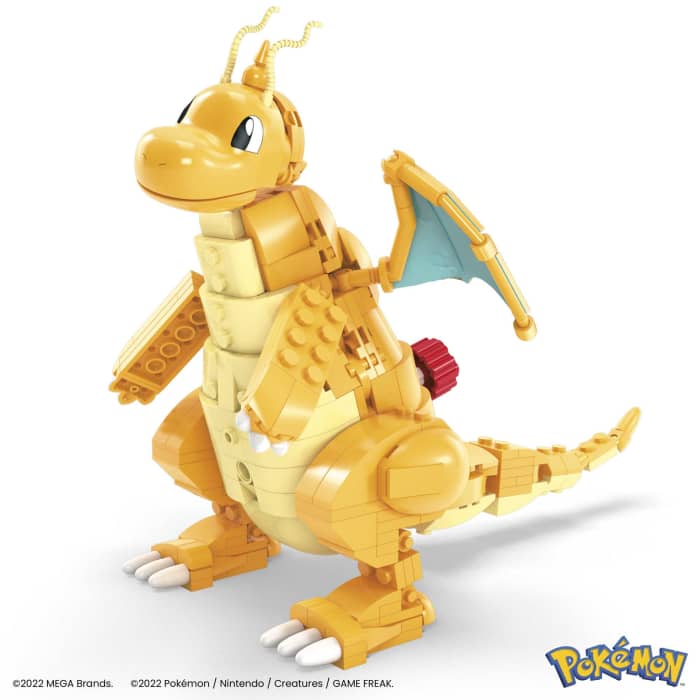 Hot Wheels MEGA Pokémon Dragonite Large Scale Figure With Motion Building Set For Kids (388 Pcs)