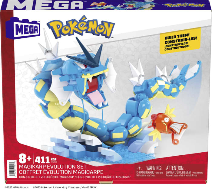 Hot Wheels MEGA Pokémon Magikarp Building Toy Kit With 2 Action Figures (411 Pieces) For Kids