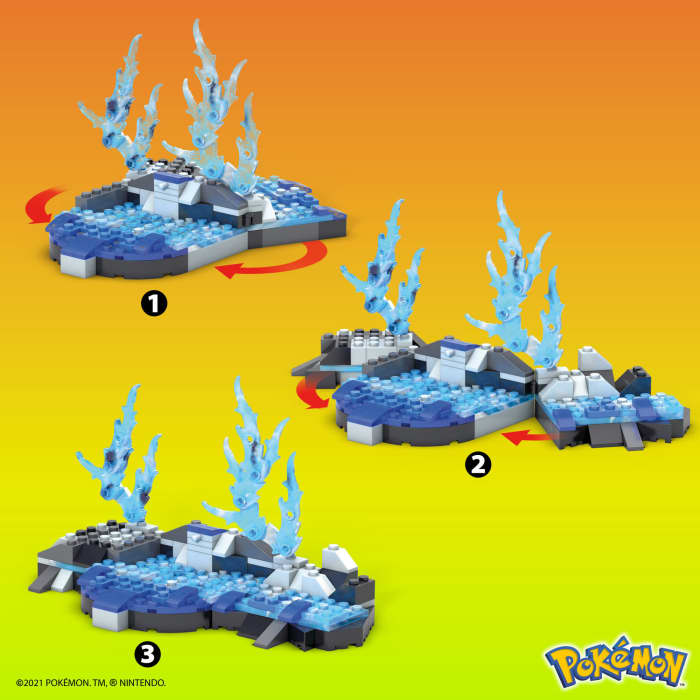 Hot Wheels MEGA Pokémon Squirtle Building Toy Kit With 3 Action Figures (379 Pieces) For Kids