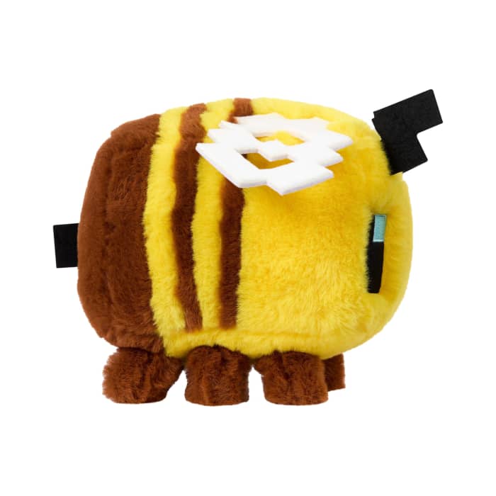 Hot Wheels Minecraft Bee Plush Toy 8-Inch Collectible Soft Doll Inspired By A Minecraft Movie