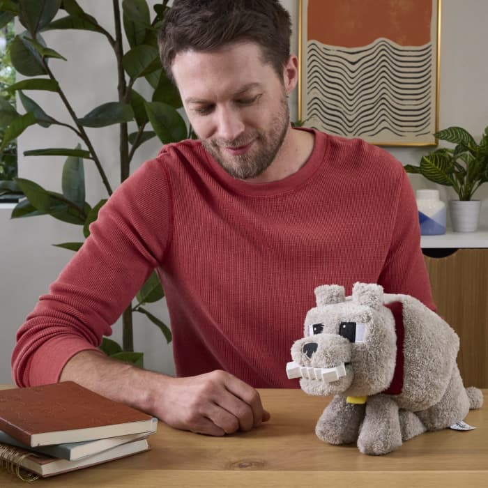 hot wheels Minecraft Food Mode Dennis Plush Interactive Toy With Sounds & Bone Accessory Inspired By The Movie