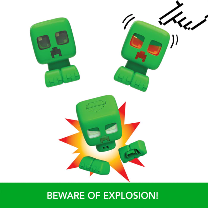 Hot Wheels Minecraft My Pet Creeper Interactive Toy Action Figure With Lights Sounds & Exploding Action