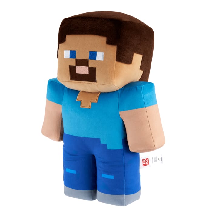 Hot Wheels Minecraft Steve 16-in Scale Jumbo Plush Figure Pixelated Design