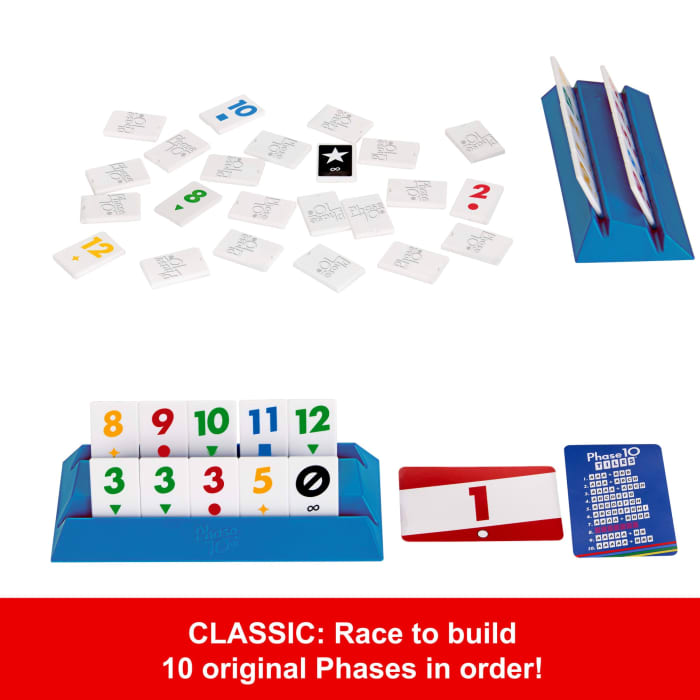 Hot Wheels Phase 10 Tiles Game Family Tile-Based Game With Rummy-Type Play For 2-6 Players