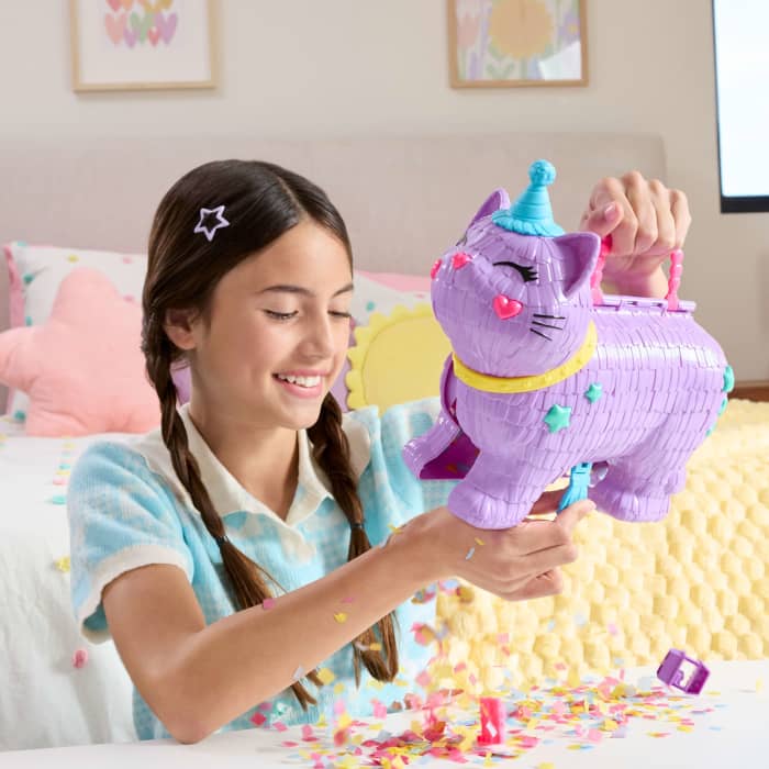hot wheels Polly Pocket Celebration Kitty Playset With 2 Micro Dolls 23 Surprise Accessories including Pets Birthday Party With Ferris Wheel Ride