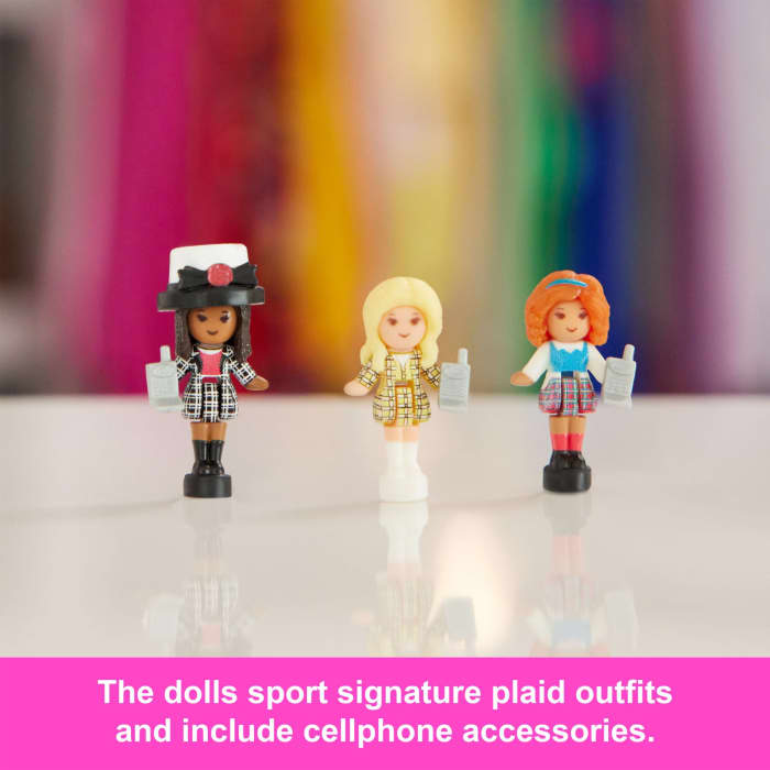Hot Wheels Polly Pocket Micro Dolls And Playset Collector Clueless Compact With Toy Car Hat And Phone Accessories