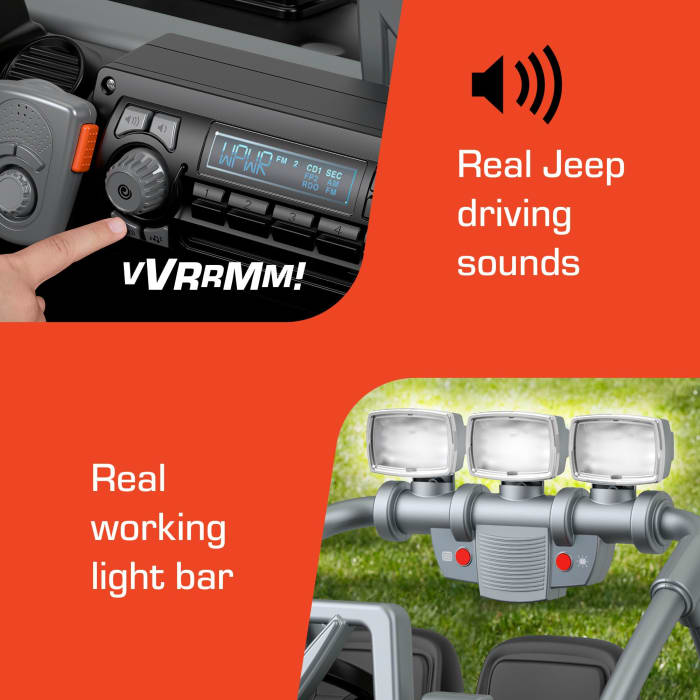 Hot Wheels Power Wheels Jeep Wrangler Willys Battery-Powered Ride-On Vehicle With Lights & Sounds Black