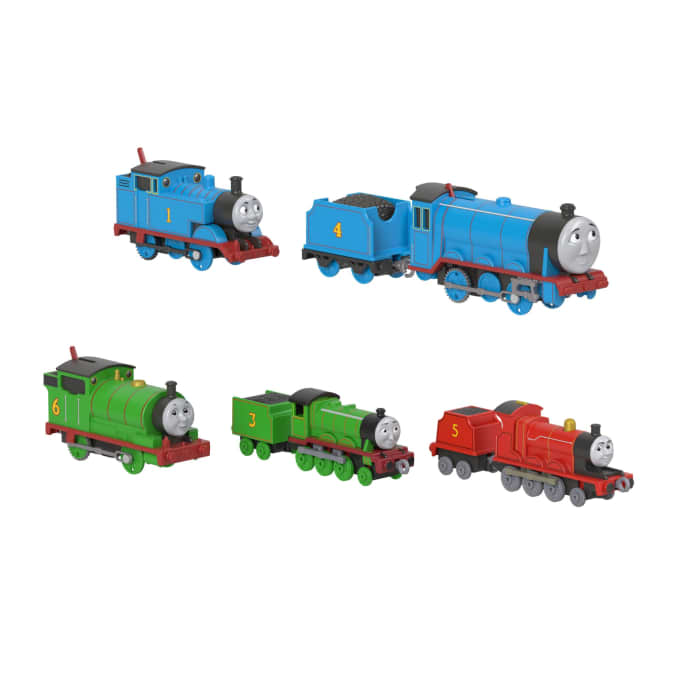 hot wheels Thomas & Friends 80Th Anniversary Multipack By Fisher-Price 3 Motorized Toy Trains & 2 Engines