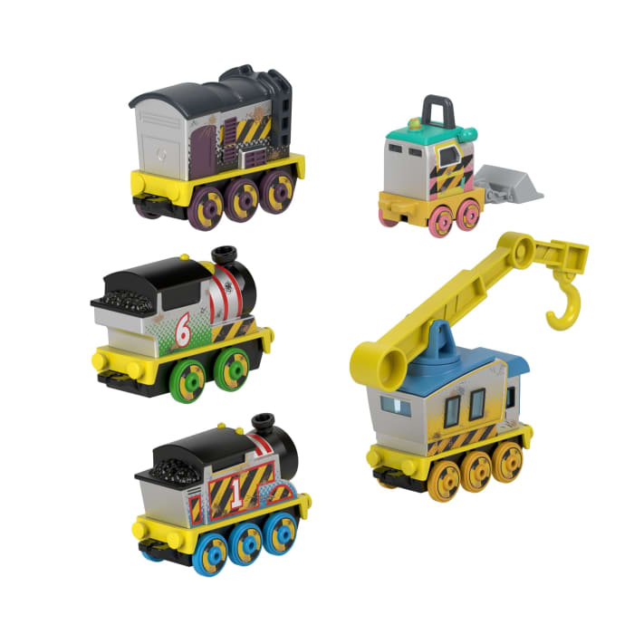 Hot Wheels Thomas & Friends Construction Crew 5-Piece Diecast Metal Toy Train & Vehicle Set