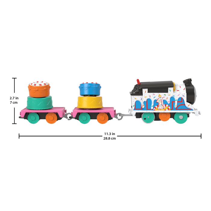 Hot Wheels Thomas & Friends Wobbly Cake Thomas Motorized Toy Train Engine & Cargo For Preschool Kids
