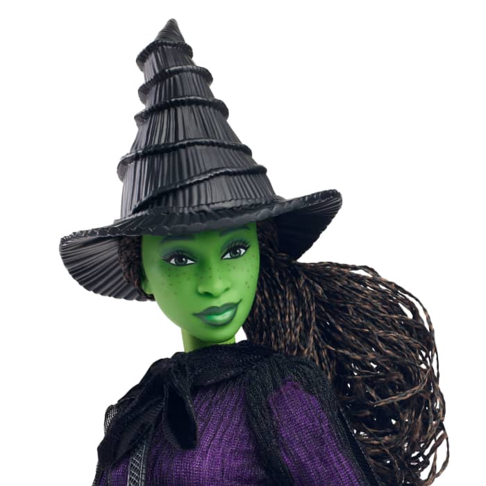 Hot Wheels Universal Pictures’ Wicked Deluxe Elphaba Fashion Doll & Accessories With Braided Hair & Posability