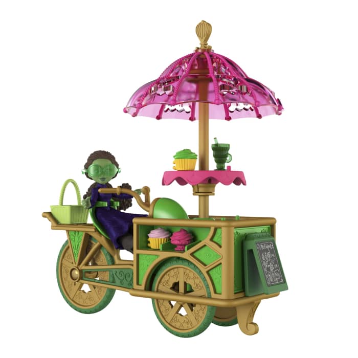 hot wheels Universal Pictures’ Wicked Emerald City Dessert Cart Toy With Cart Small Doll & 7 Accessories