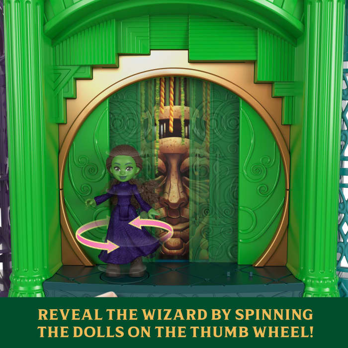Hot Wheels Universal Pictures’ Wicked Emerald City Small Doll Playset With 5 Play Spaces & 15 Accessories
