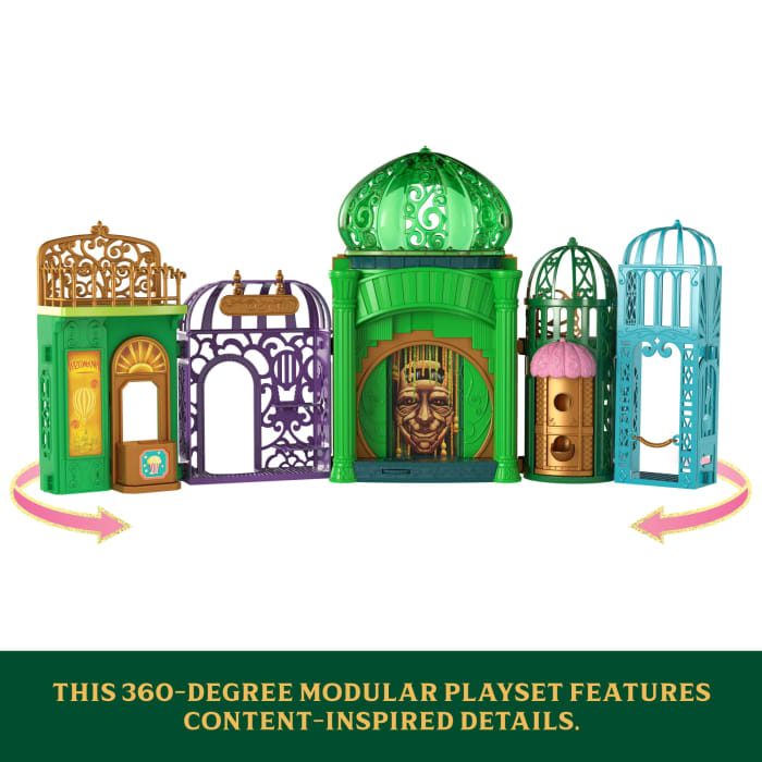 Hot Wheels Universal Pictures’ Wicked Emerald City Small Doll Playset With 5 Play Spaces & 15 Accessories
