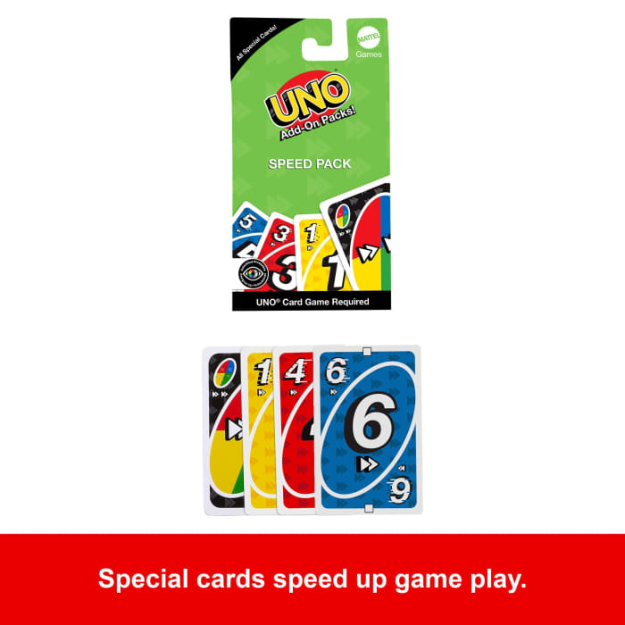 Hot Wheels UNO Add-On-Packs Speed Pack Card Game For Kids Family & Game Nights Travel Camping & Parties