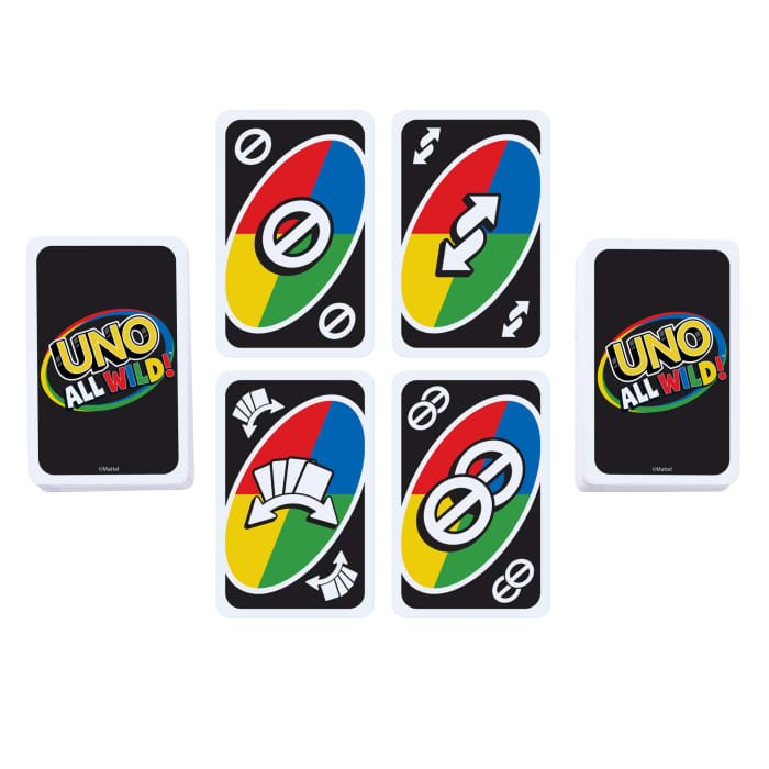 Hot Wheels UNO All Wild Card Game For Family Night No Matching Colors Or Numbers Because All Cards Are Wild