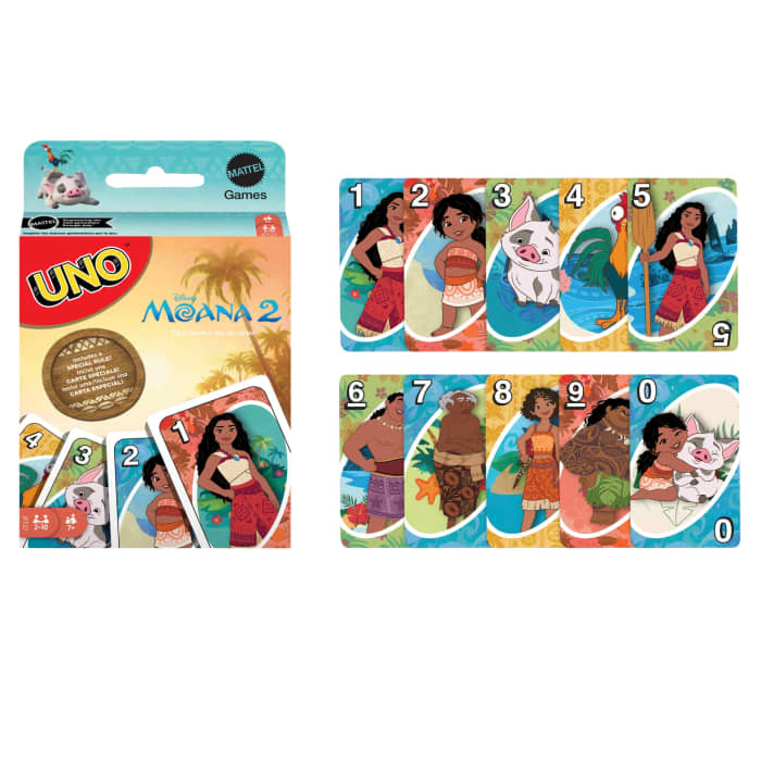 Hot Wheels UNO Disney Moana 2 Card Game For Kids & Family Night