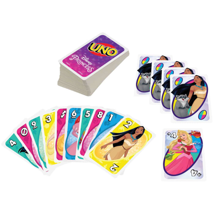 Hot Wheels UNO Disney Princesses Matching Card Game 112 Cards With Unique Wild Card & Instructions
