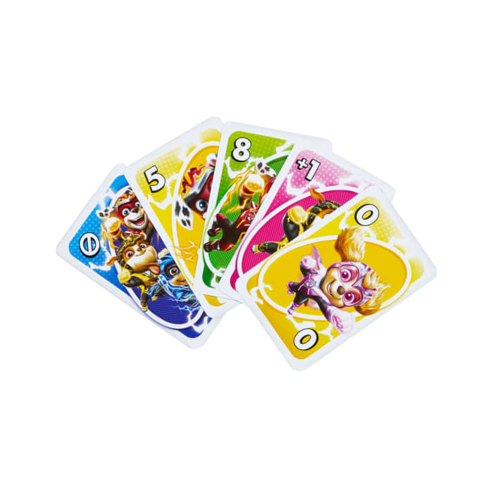 Hot Wheels UNO Junior Paw Patrol: The Mighty Movie Kids Card Game For Family Night Featuring 3 Levels Of Play