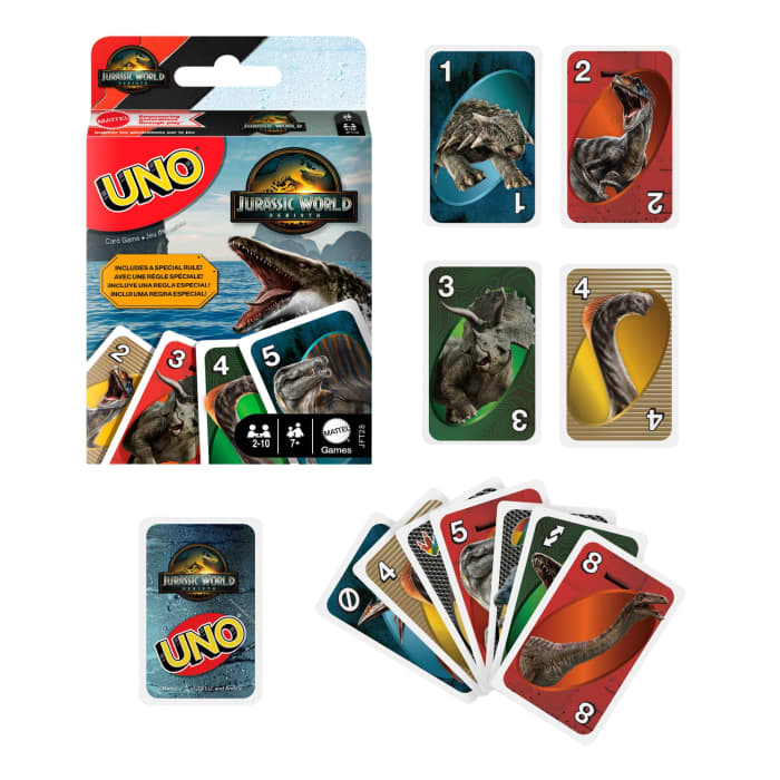 hot wheels UNO Jurassic World Rebirth Card Game For Kids Family & Adult Game Nights