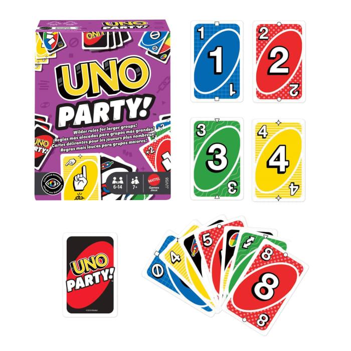 Hot Wheels UNO Party Card Game For Large Groups Kids Adults & Family Nights 6 To 14 Players Ages 7+ Years
