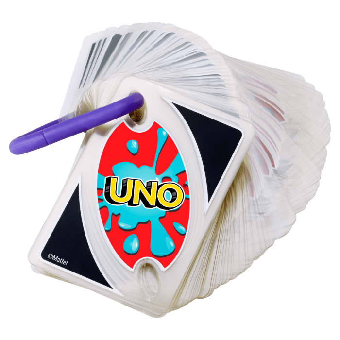 Hot Wheels UNO Splash Card Game With Waterproof Cards And Portable Clip For Travel
