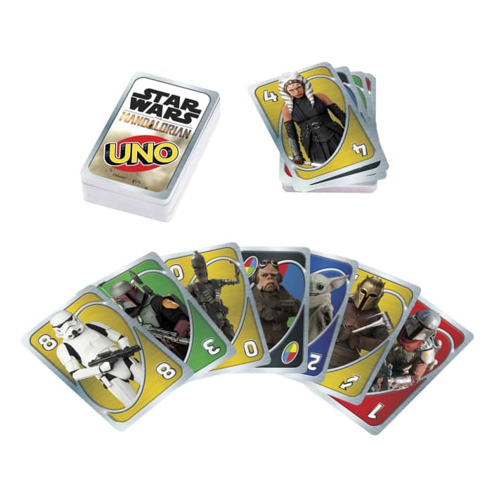 Hot Wheels UNO Star Wars The Mandalorian Themed Deck In Storage Tin