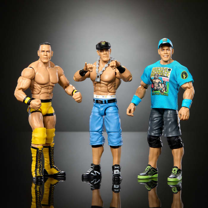 Hot Wheels WWE Elite Collection John Cena 3-Pack Collectible Set Of 6-inch Action Figures With Articulation