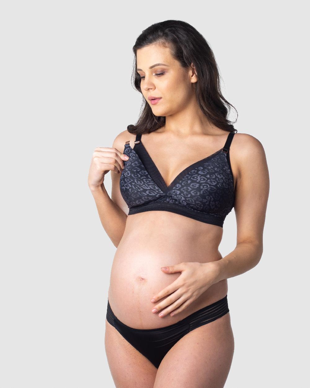 Hotmilk Ambition T-Shirt Nursing Bra - Onyx Onyx Print