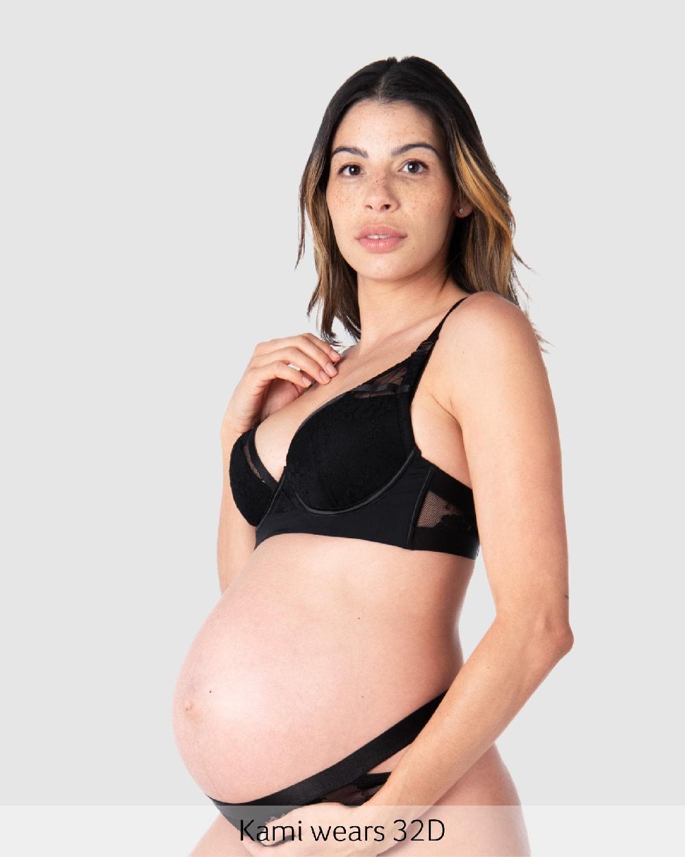 hotmilk Goddess Plunge Lace Nursing Bra - Black