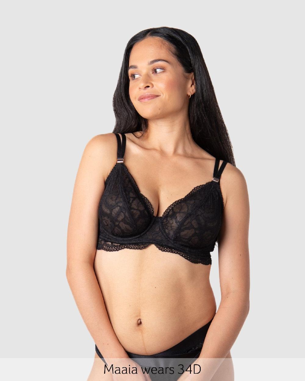 hotmilk Heroine Plunge Nursing Bra - Black Black