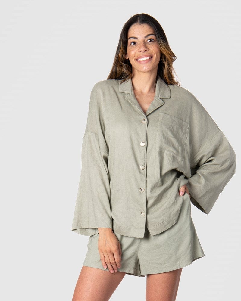 hotmilk Lounge Top Sage Top