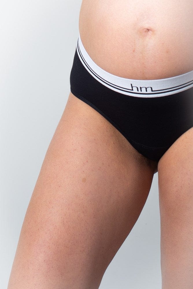 Hotmilk Icon Cotton Moderate Leakproof Hi Brief - Black