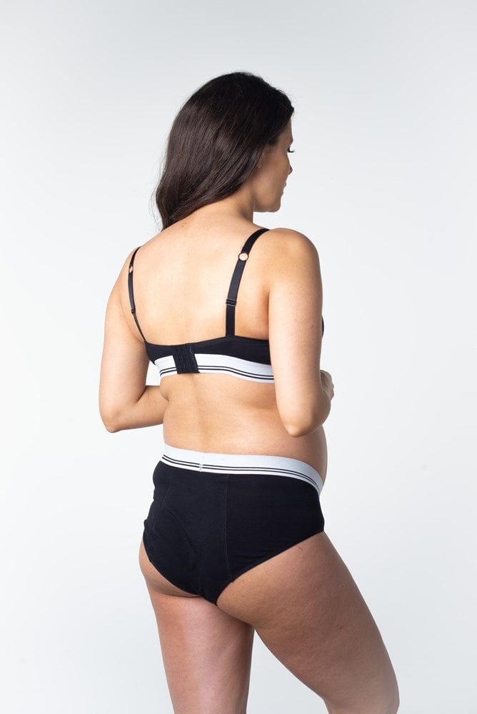 Hotmilk Icon Cotton Moderate Leakproof Hi Brief - Black