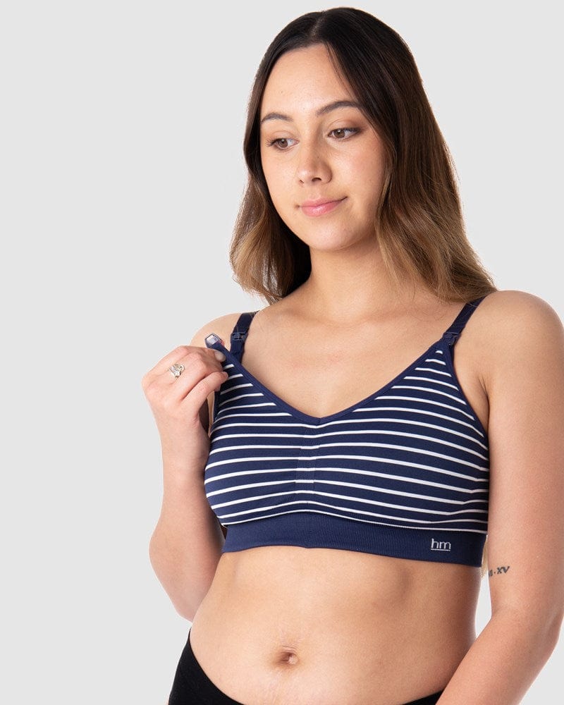 Hotmilk My Necessity FlexFit Nursing Bra - Navy Stripe Navy Stripe